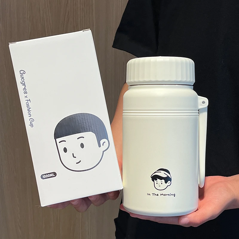 316食品级保温杯家用水杯1000ml大容量杯子便携学生保冷保温壶女