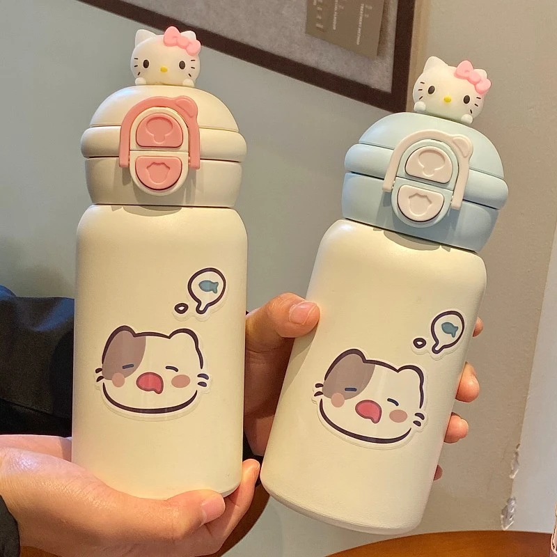 保温杯网红可爱创意大容量便携少女心韩版潮流弹跳防摔简约小巧