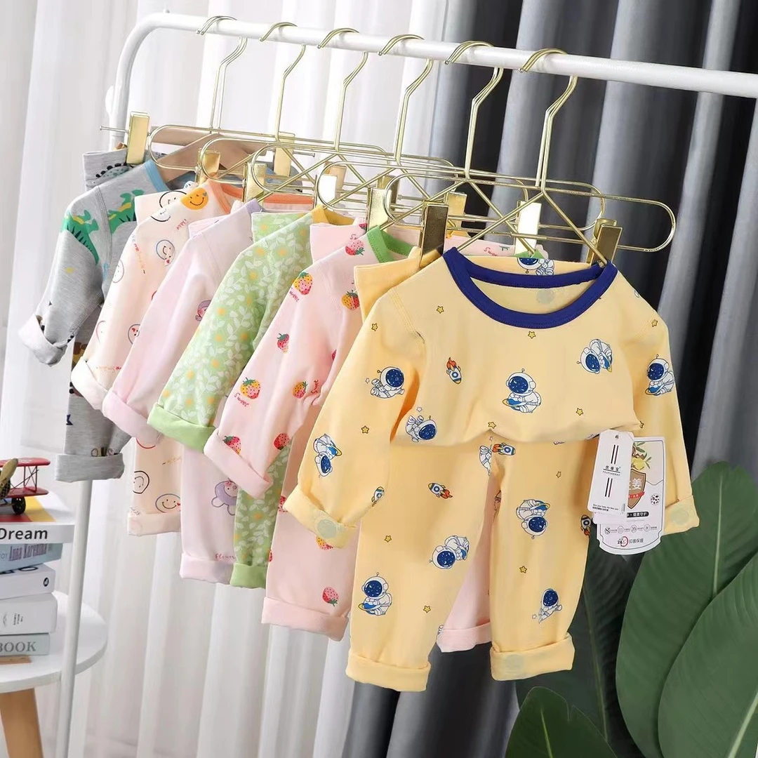 无骨秋衣秋裤儿童内衣套装宝宝中大童薄款睡衣1-15岁韩版家居服潮