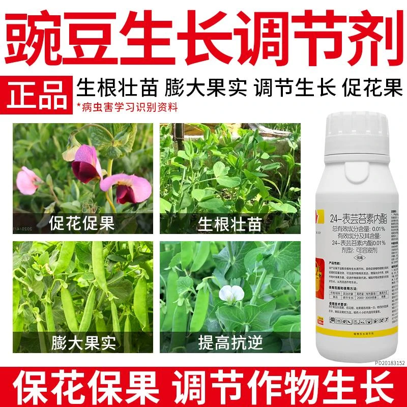 豌豆专用生长调节剂芸苔素内脂内酯催花促果药抗逆增产农药叶面肥