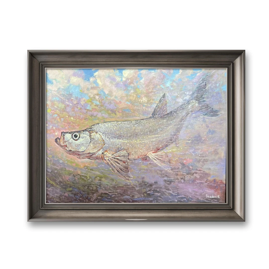 俄罗斯原创油画作品《大鱼》60*80cm2022年卧室办公室餐厅书房