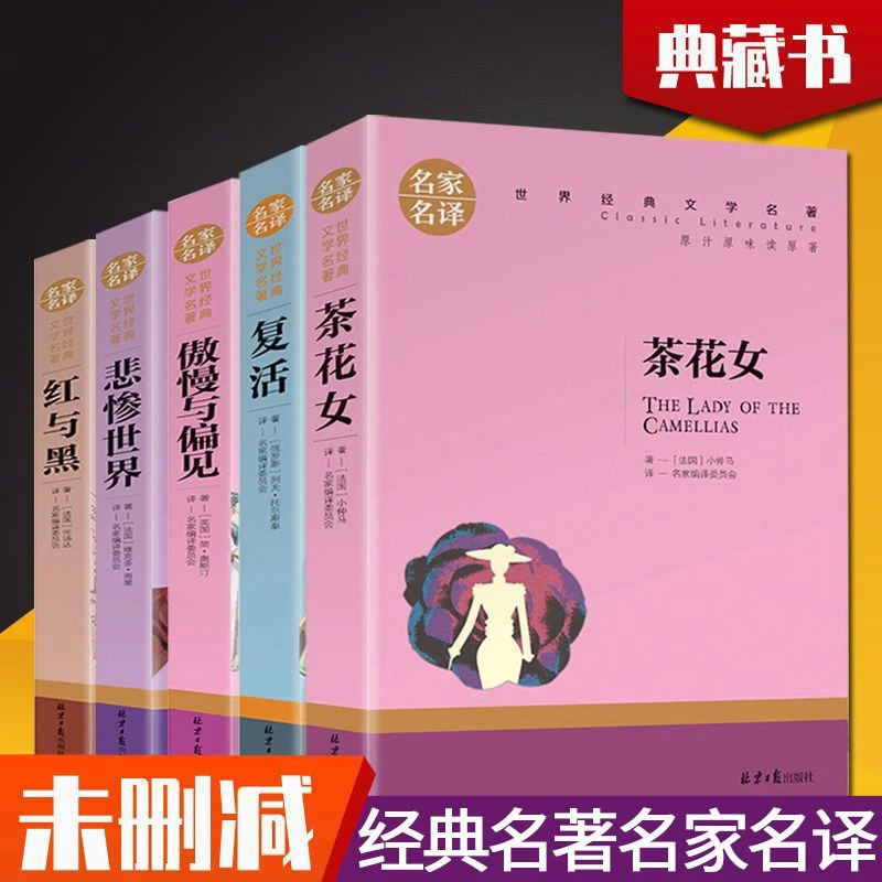 世界经典文学名著名家名译 茶花女悲惨世界红与黑傲慢与偏见复活