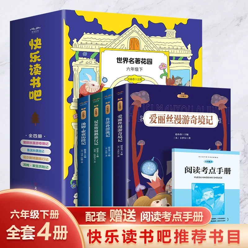 六年级下册必读课外书籍鲁滨逊漂流记骑鹅旅行记汤姆索亚爱丽丝