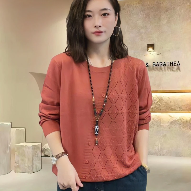 冬季保暖针织衫女厚款时尚休闲宽松圆领套头保暖韩版百搭毛衣女