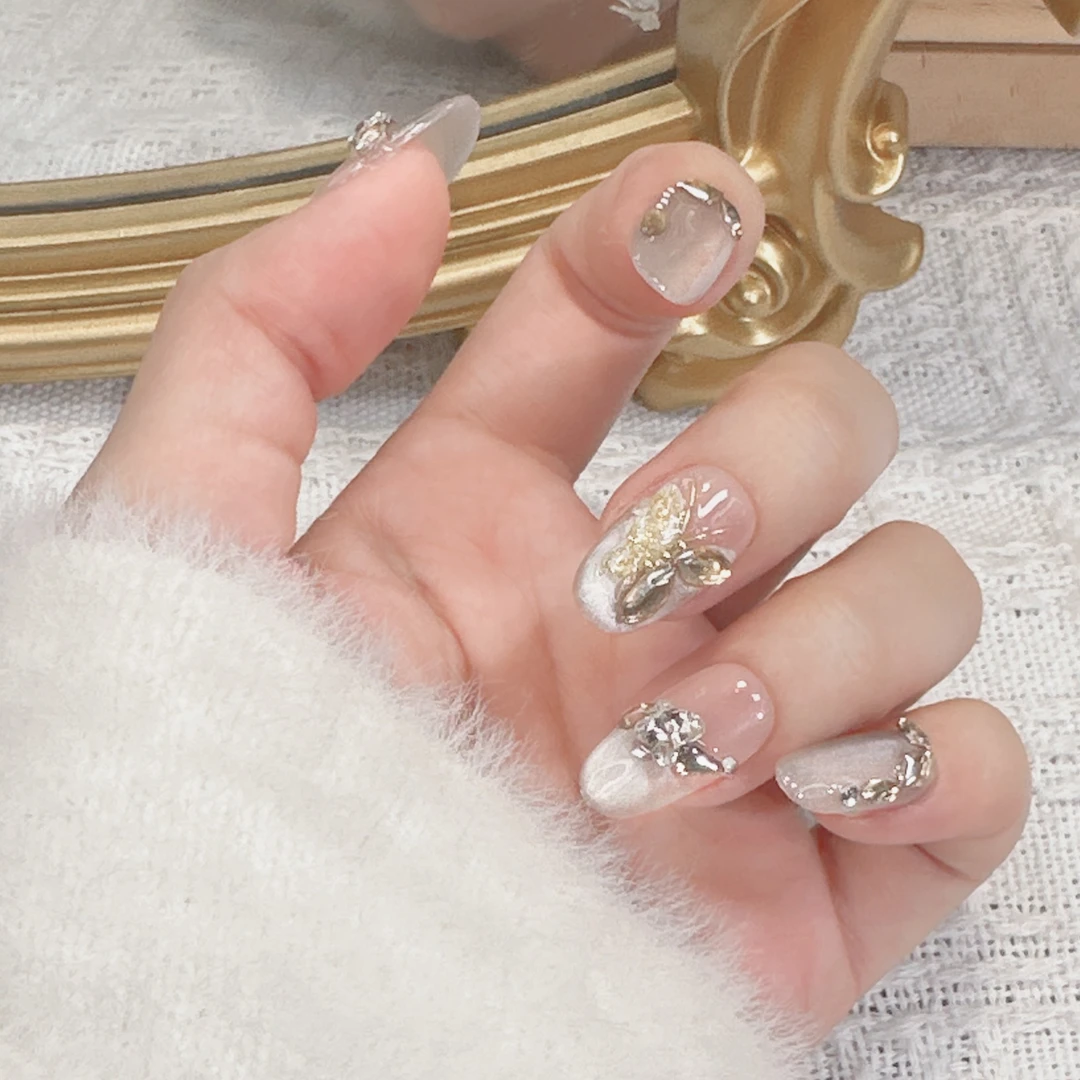 【大麦手工甲直播间专属】百搭纯欲轻奢高级感纯手工穿戴甲学生