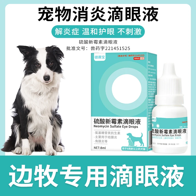 边牧犬专用滴眼液宠物狗狗眼药水洗泪痕清洁眼部去眼屎抗菌消炎
