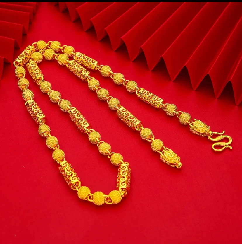 合金项链 新款【帝王祥云项链】镂空潮流时尚男士百搭金色