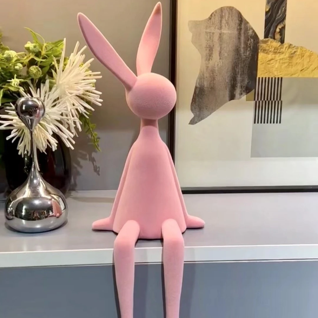 轻奢高端植绒极简摆件装饰客厅卧室简约家居高级电视柜玄关酒柜