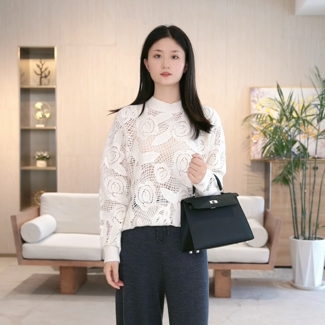 【典雅系列】纯绒镂空套衫WCZ2423