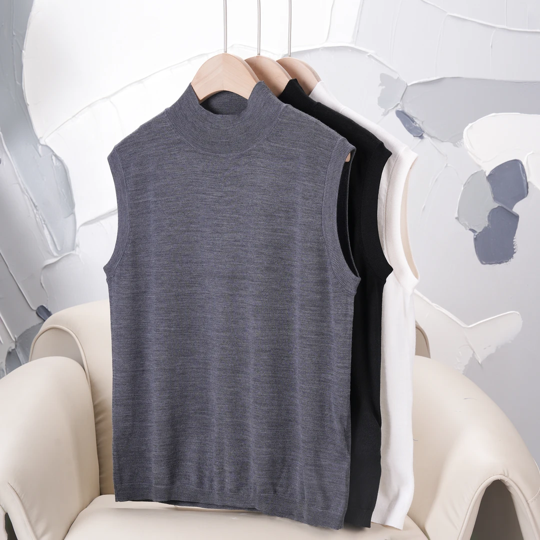 【极简静奢】德国扬子精纺ascot黄金羊毛半高领背心四季可穿 24033