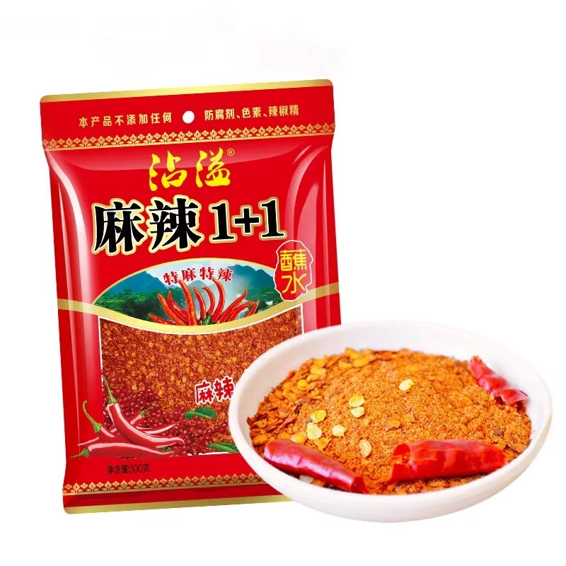 单山沾益麻辣1+1蘸水300g/袋烧烤配料火锅蘸料麻辣椒面辣椒粉调料