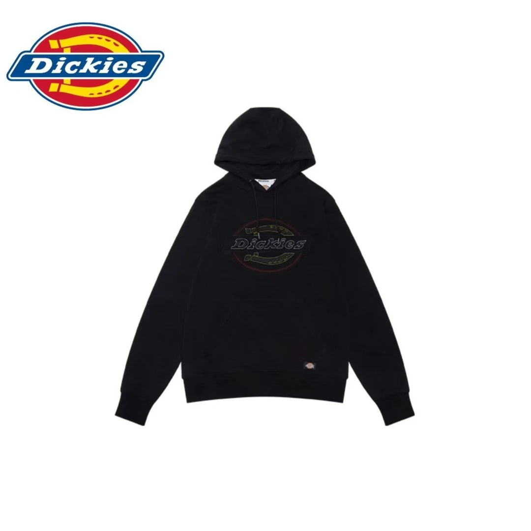 DK009491 Dickies Logo绣花套头连帽卫衣 男女同款 黑色