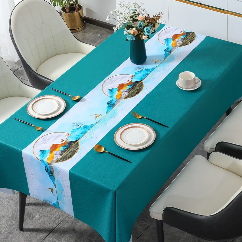 恒钻桌布防水防油免洗网红桌布高级中式茶几餐桌桌布长方形桌台布