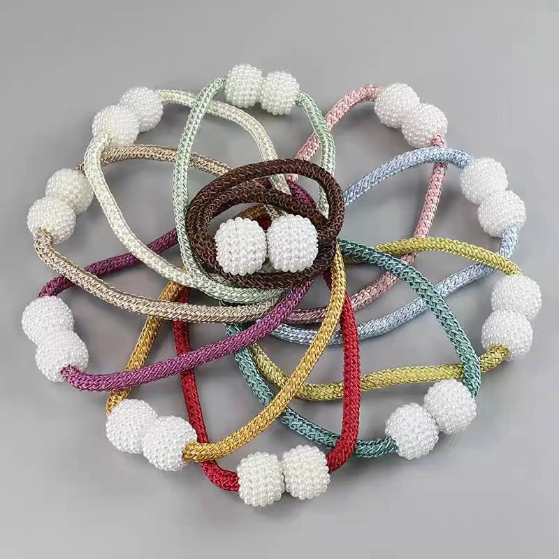 【珍珠窗帘磁力绑带】  现代简约免打扣窗帘扣窗帘绑带