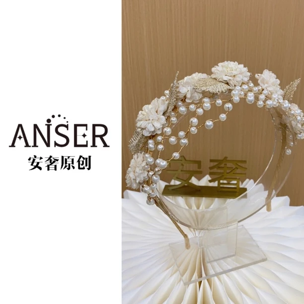【花仙半帽】花朵手工编织甜美发箍半帽宽版气质仙气超温柔发箍减龄