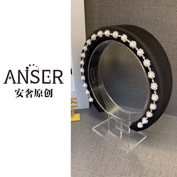 安奢原创【星链】轻奢发箍高颅顶显脸小气质优雅百搭满钻头饰黑色