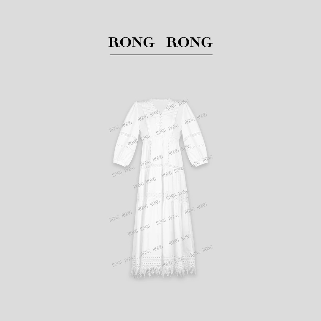溶溶H【雅典娜】RONGRONG100莱赛尔法式镂空连衣裙T24X295L-5.28L2