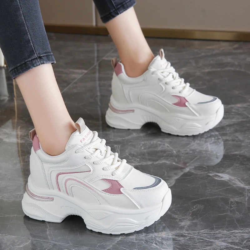 Y女士内增高鞋2024秋冬爆款品牌老爹鞋小个子8CM休闲高跟运动鞋