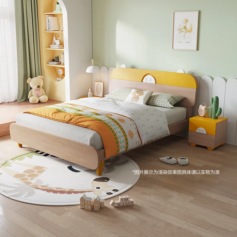 （下架）ET全友家居床青少年单人床原木风男孩女孩床