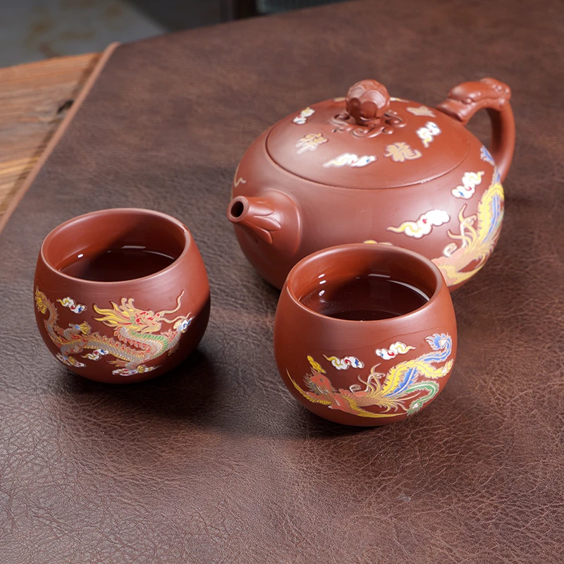 朱泥龙凤大西施500cc（一壶两杯）