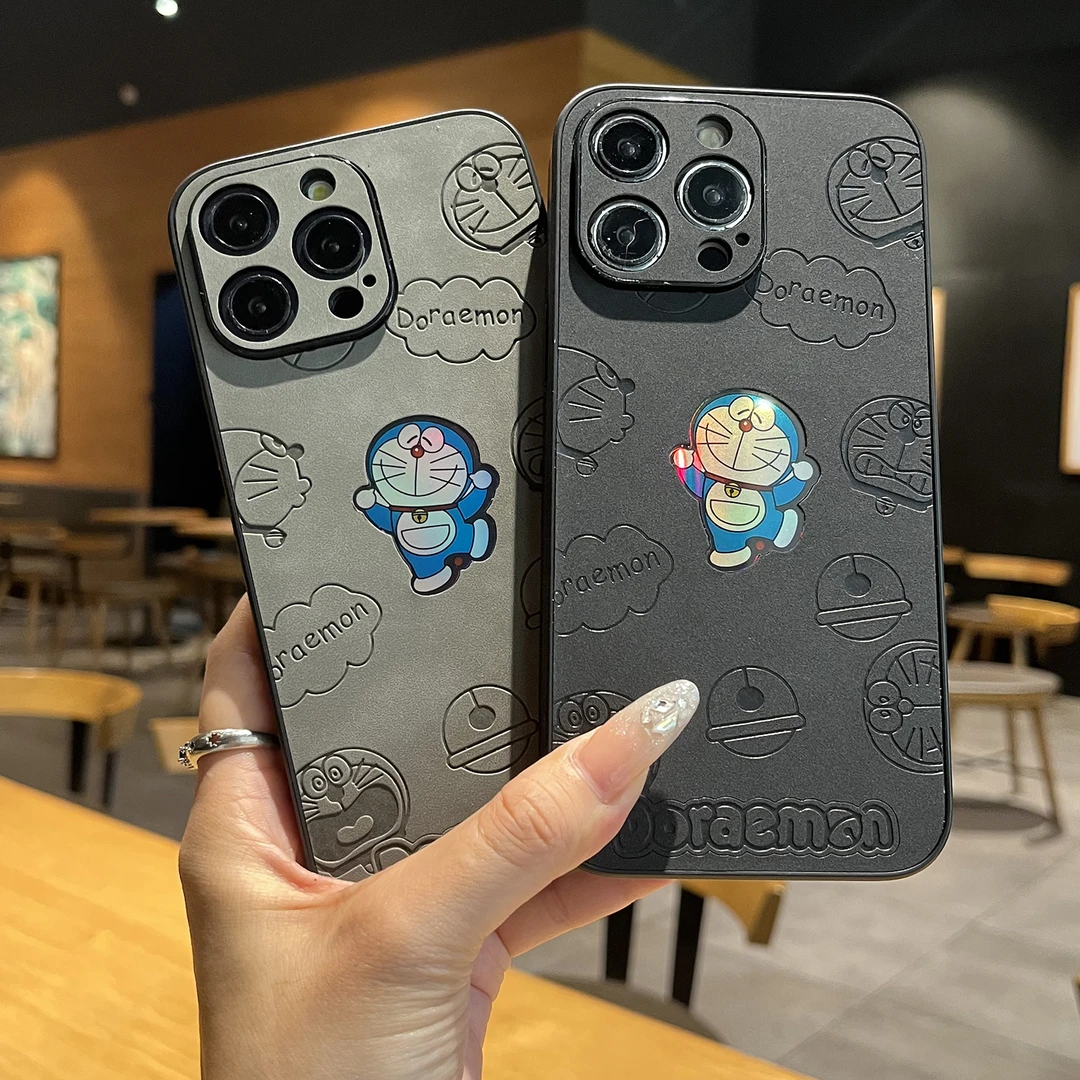 可爱哆啦A梦叮当猫适用苹果11-17promax手机壳创意自带镜头膜全包