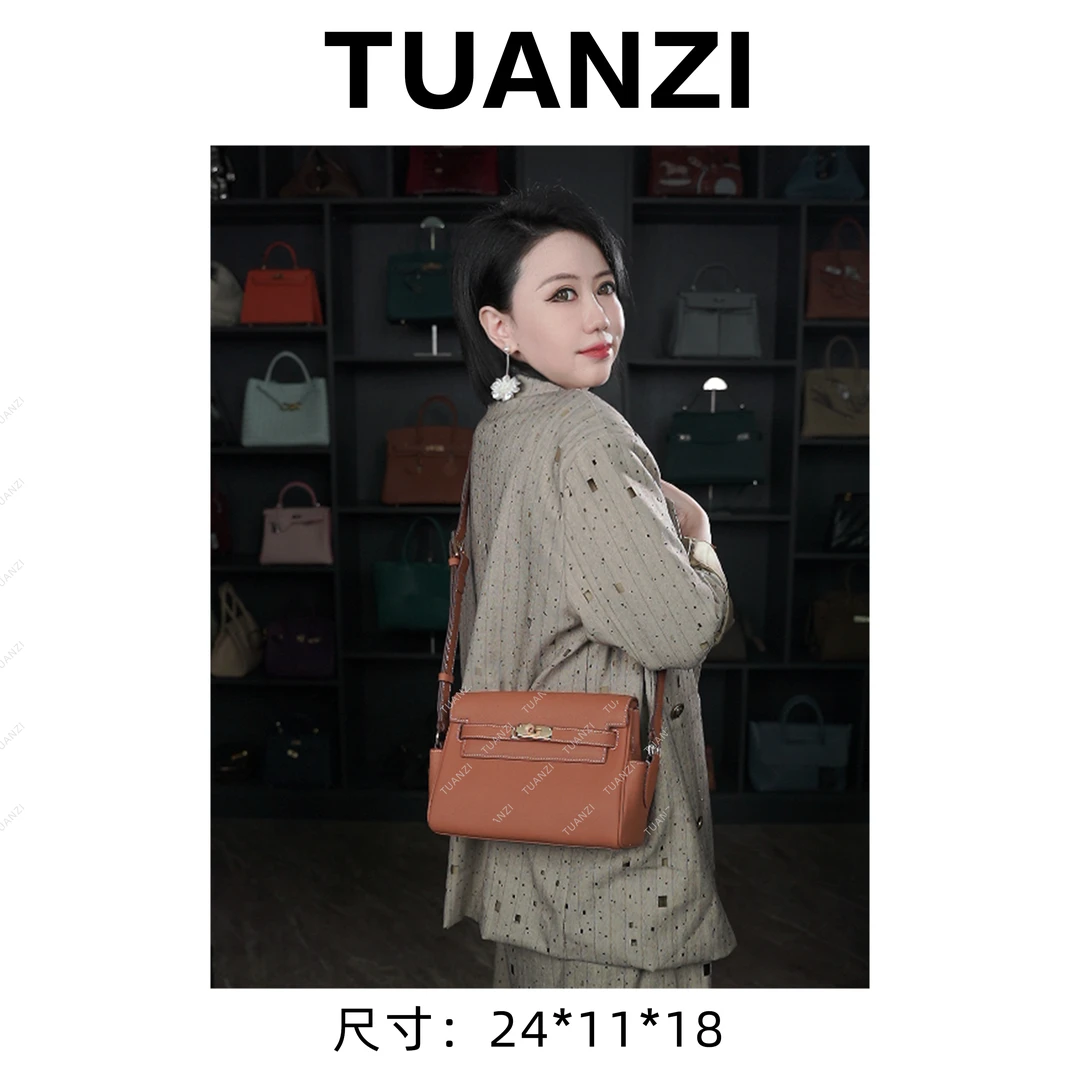 『高端玩家』大马24小号头层Togo牛皮单肩腋下女包 XKY-2104-金棕