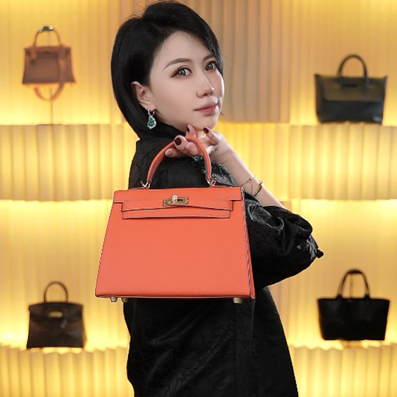 『高端玩家』大马中古凯凯25尺寸头层EP皮金扣 XKY-6801-橙色