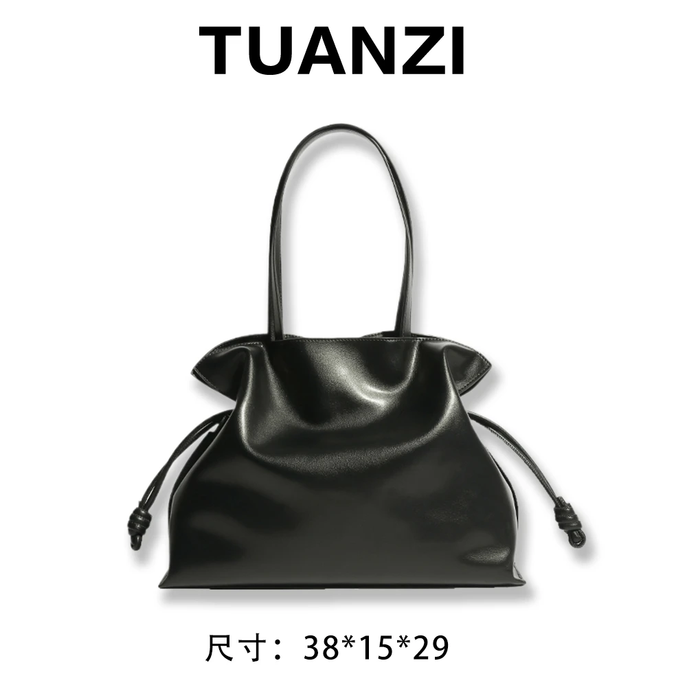 『高端玩家』罗家幂幂同款云朵Flamenco头层纳帕皮包SLBL-9976-黑色