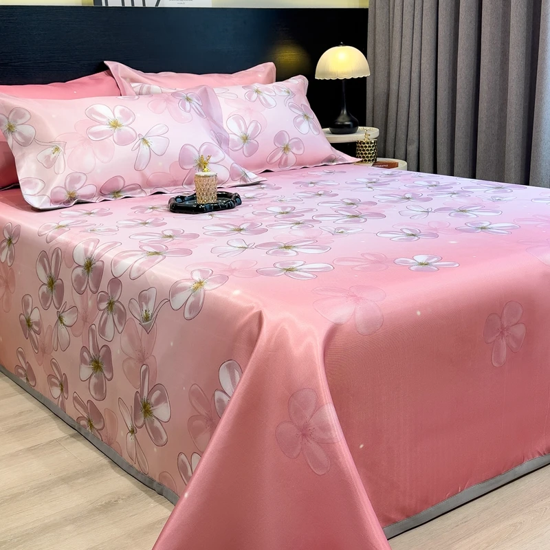 夏季新款凉席床单款空调席冰丝席三件套可机洗折叠款学生单人席子