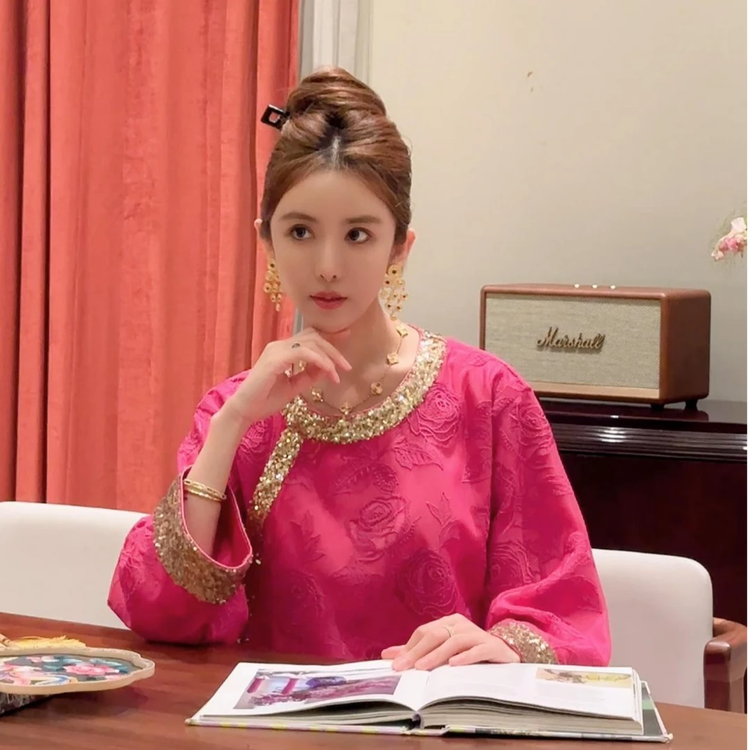 BABY ANNE【当家主母】系列-玫粉镂空上衣/半裙PD243009-A B