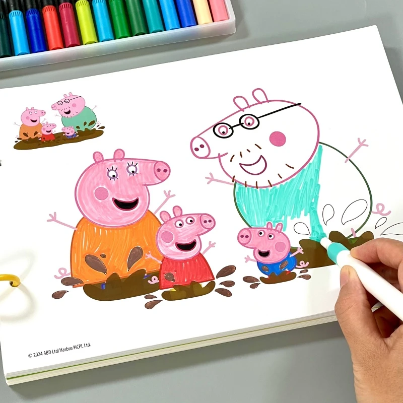 小猪佩奇涂色本3-4-56岁马克笔专用画画本a4大开本幼儿园宝宝填色