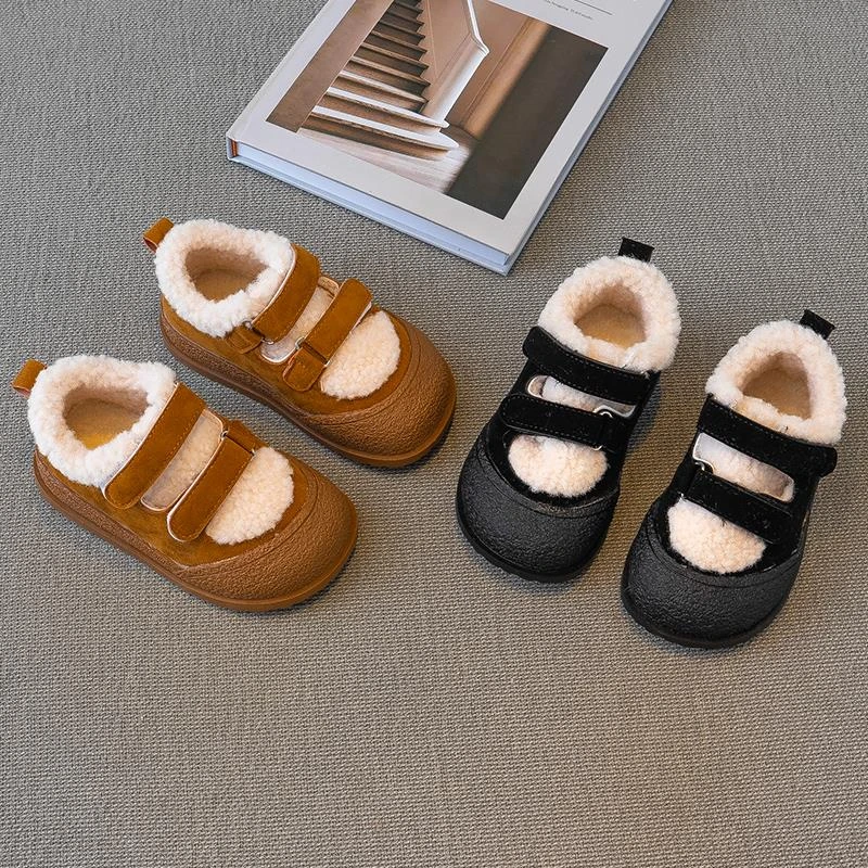 宝宝棉鞋2024秋冬新款小女孩毛毛鞋儿童运动鞋男童板鞋休闲鞋