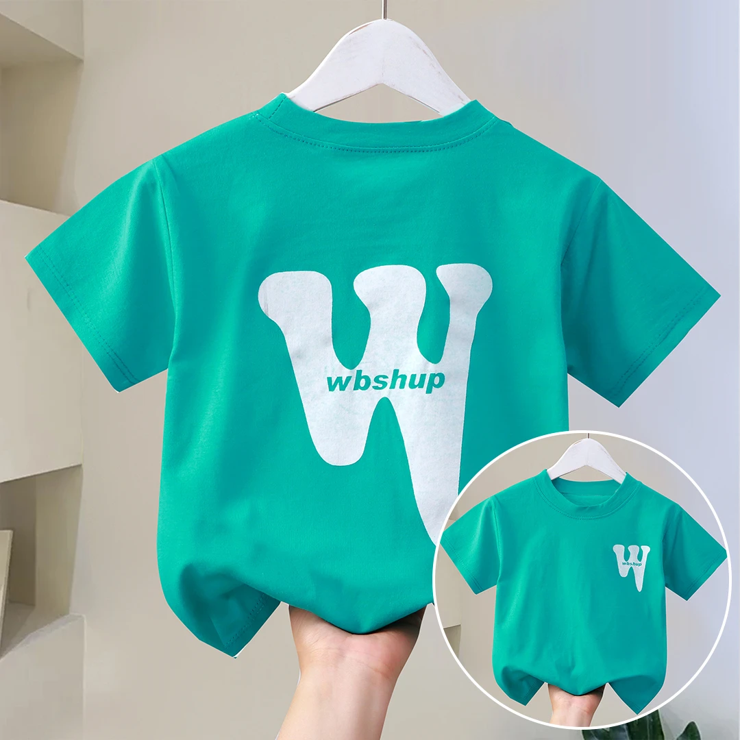 儿童纯棉短袖T恤夏季男童半袖打底衫女童夏装中大童宝宝半袖01