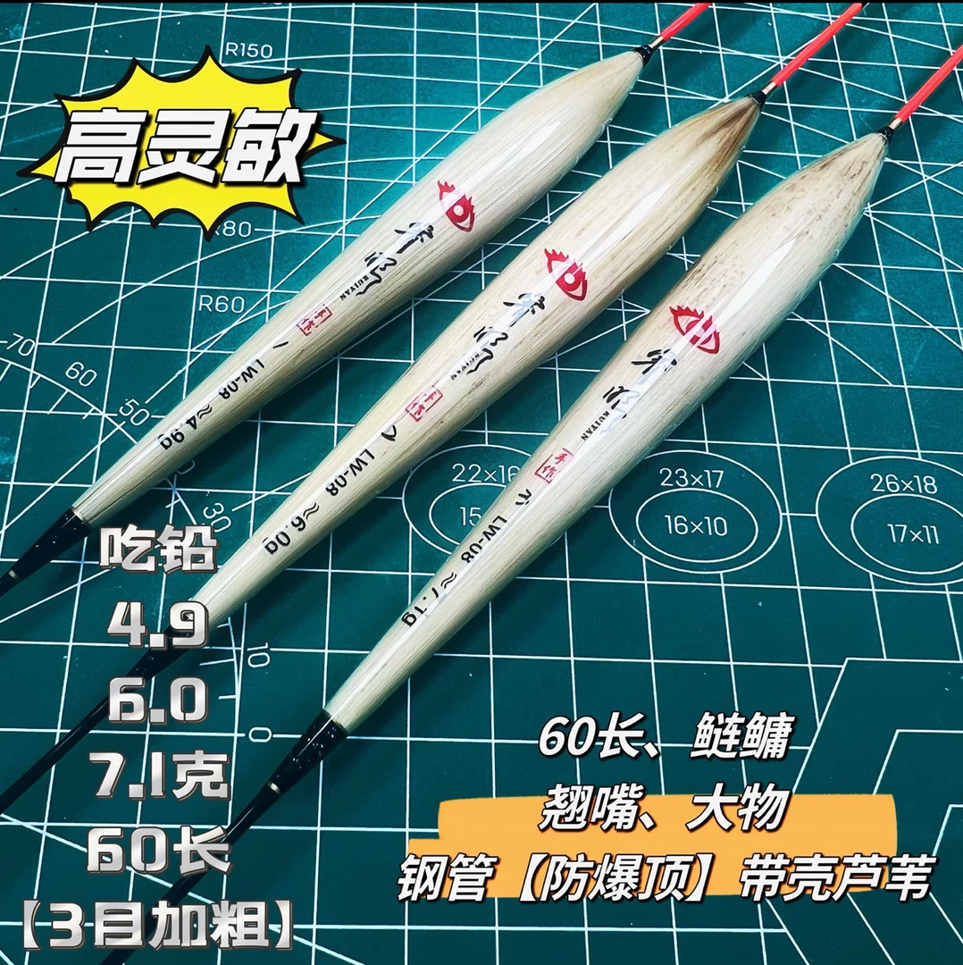 【梭子型】带壳芦苇浮漂60长(大力马防爆顶)睿眼-LW08
