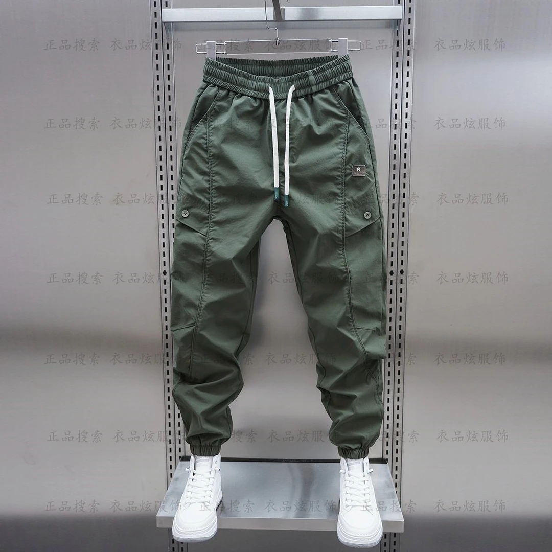 潮流2025男士百搭休闲裤束脚裤子痞帅男九分春秋新款潮牌修身弹力