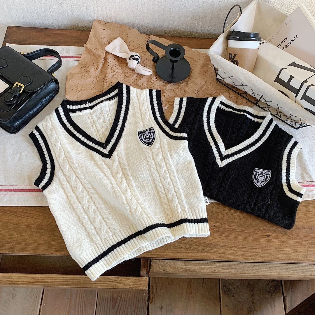 【交个朋友直播间】春季学院风针织背心儿童韩版上衣小童宝宝马甲潮