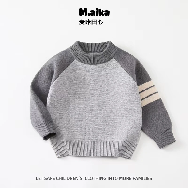 504男童毛衣秋冬款2024新款儿童冬季加厚打底针织线衣男孩冬装