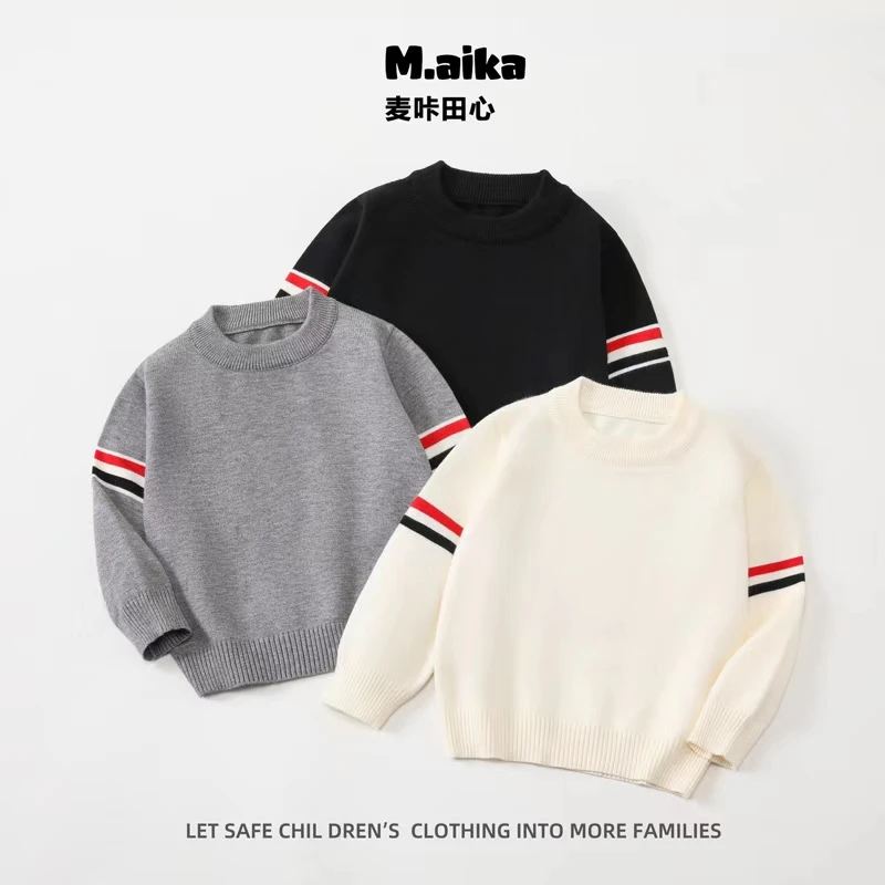 3213儿童中性秋冬新品针织毛衣圆领内搭洋气简约款打底外穿亲肤