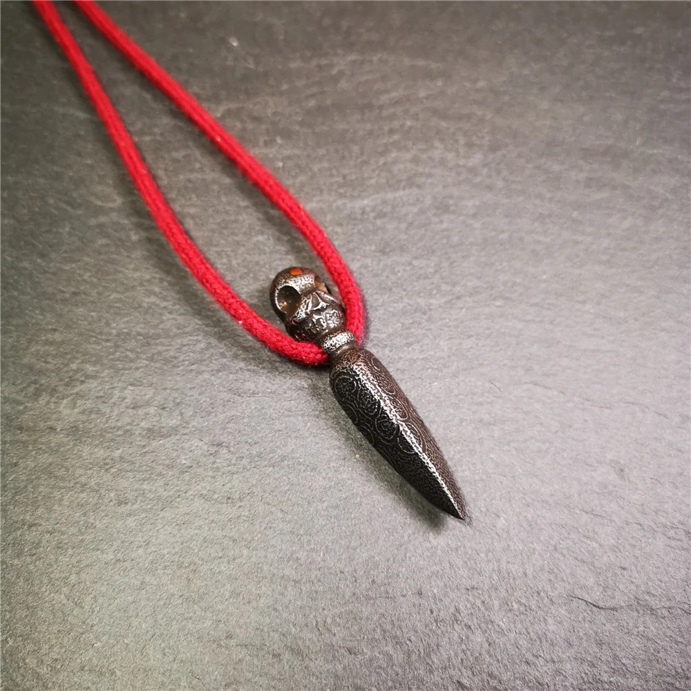 藏传手工寒铁尸陀林普巴杵金刚橛手作护身符吊坠复古文玩配饰包挂