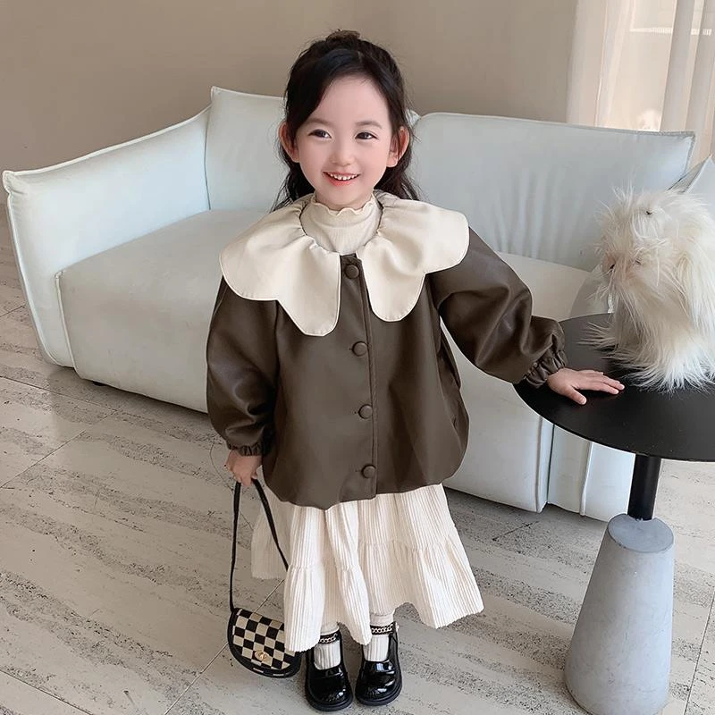 秋季外套2024新款女宝宝时髦洋气上衣夹克儿童春秋炸街皮衣潮