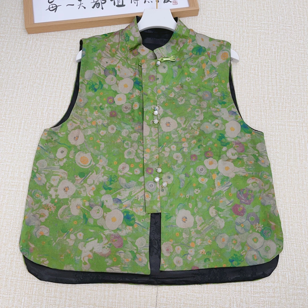 【莫奈花园】2024夏季新款新中式古风重磅提花女上衣马甲