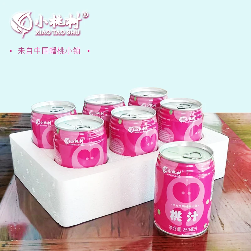 6罐装桃汁100%果汁鲜榨果汁健康饮品