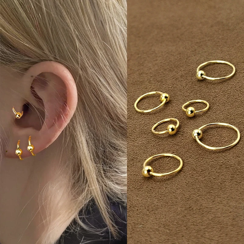 足银耳饰 边缘耳骨99纯银耳骨钉女免摘耳钉耳环耳圈耳骨圈