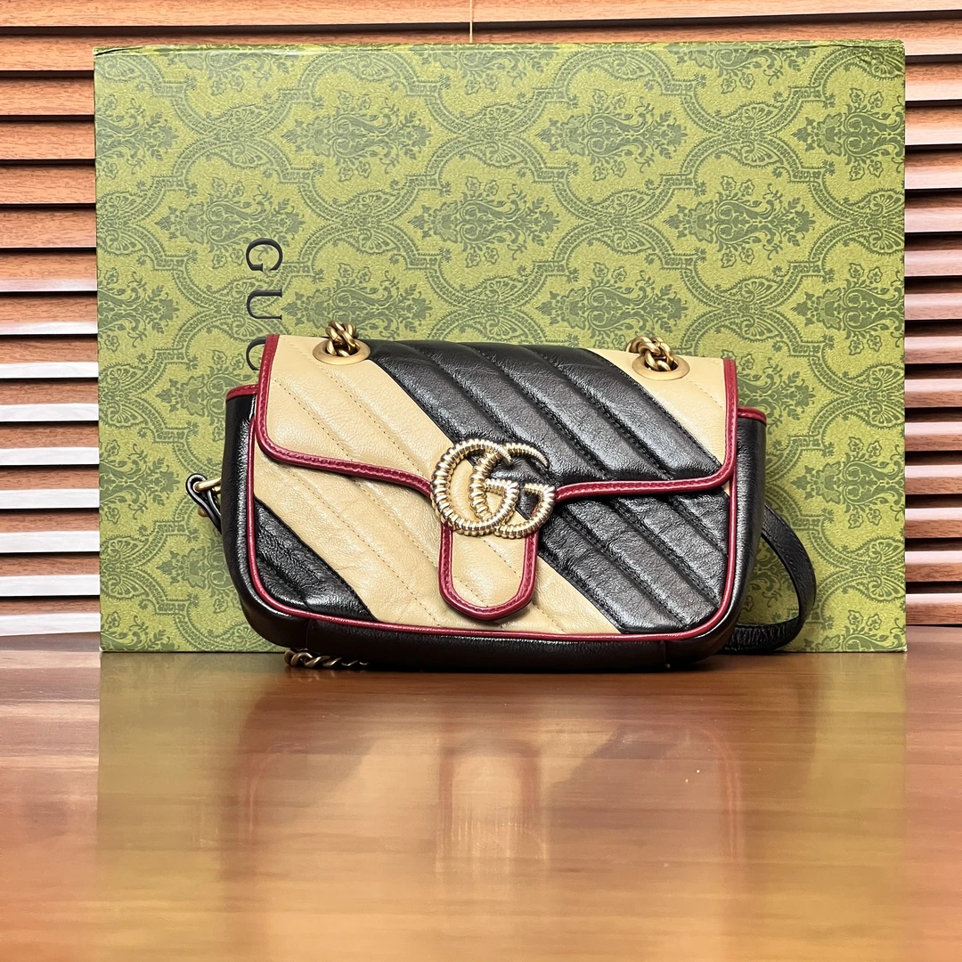 95新 GUCCI/古驰 马蒙22拼色/优尔精选/69803