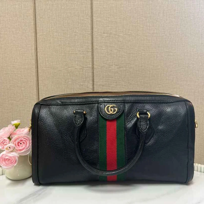 95新 GUCCI/古驰 古驰黑色波士顿托特/优尔精选/H19467