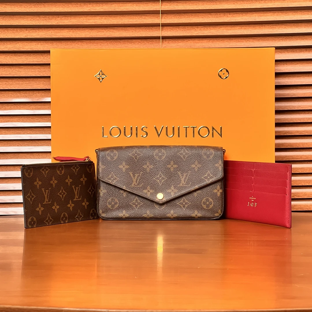 95新 LouisVuitton/路易威登 三合一链条斜挎包/优尔精选/56593
