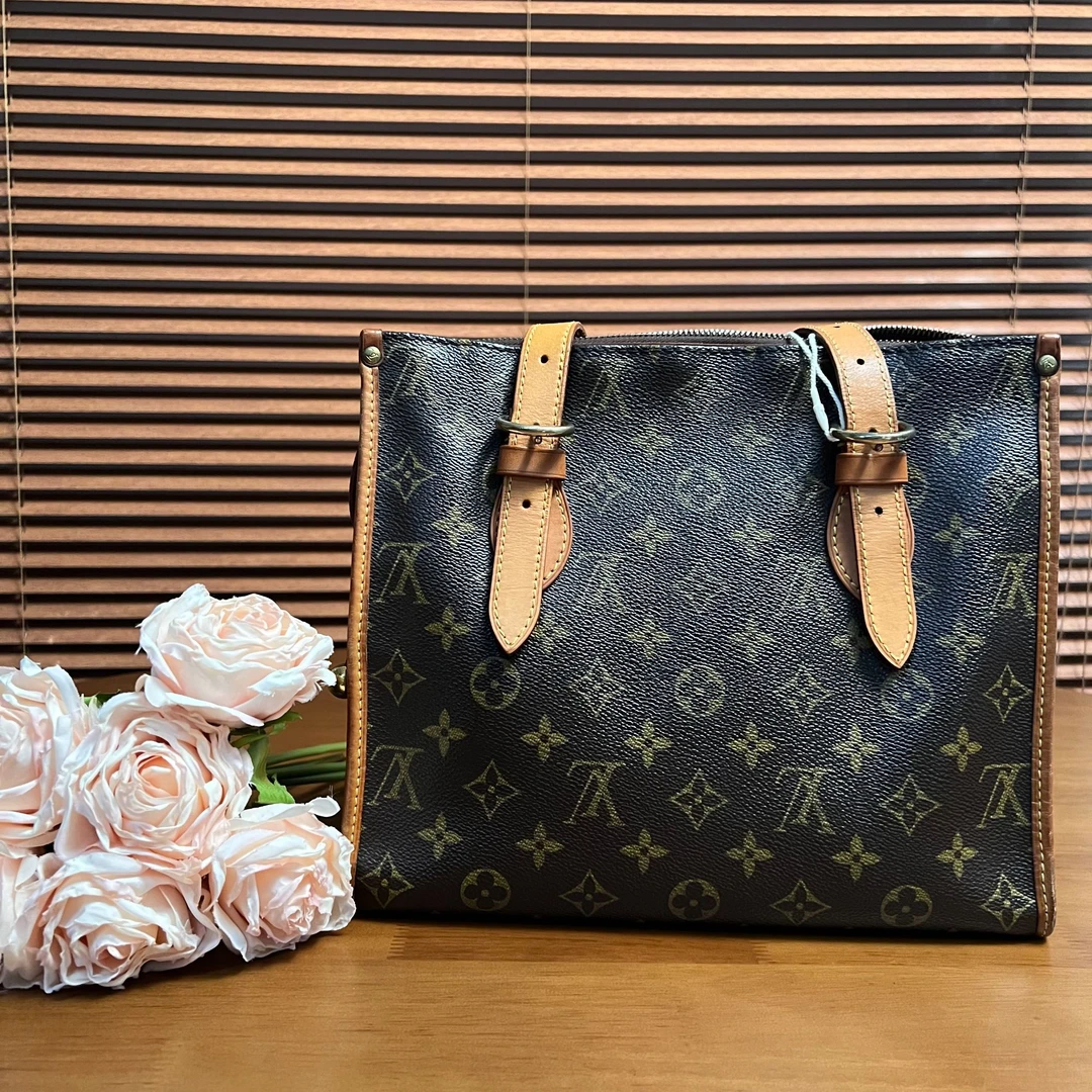95新 LV 老花三角金球托特包/优尔严选/H04089