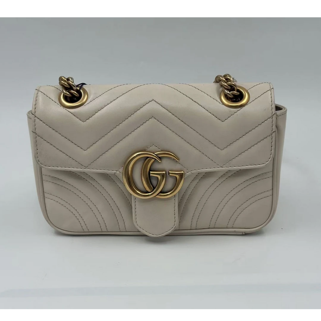 95新 GUCCI/古驰 马蒙26白色/云海优选