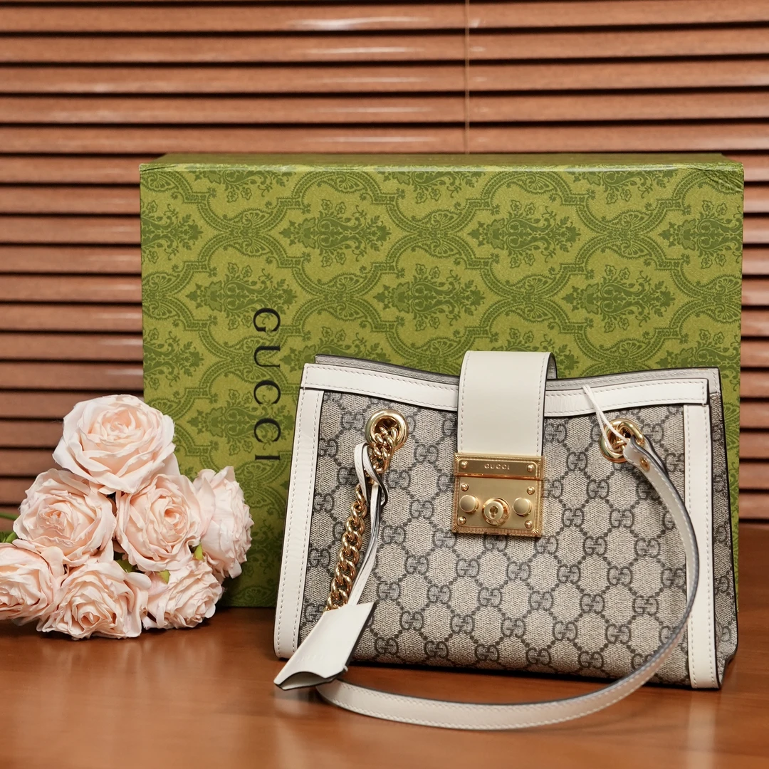 99新 GUCCI/古驰 白色老花padlock/优尔严选/65046