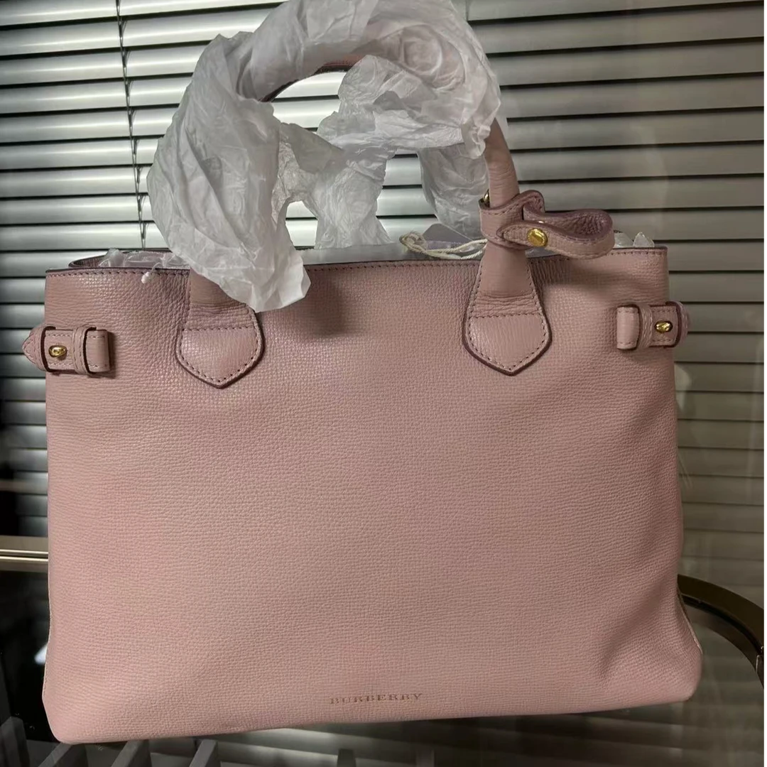 95新 BURBERRY/博柏利 粉色托特/云海优选/60746